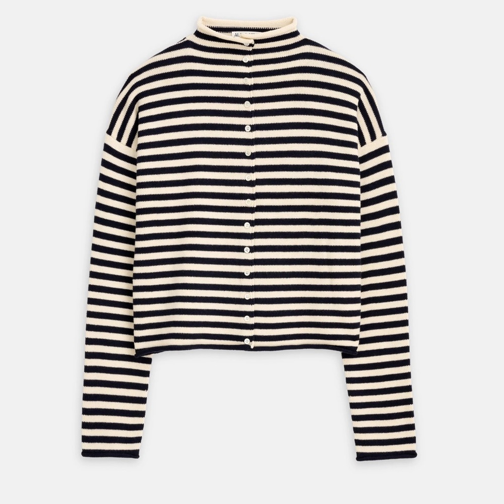 Alex Mill Black and Cream Cardigan Sweater
